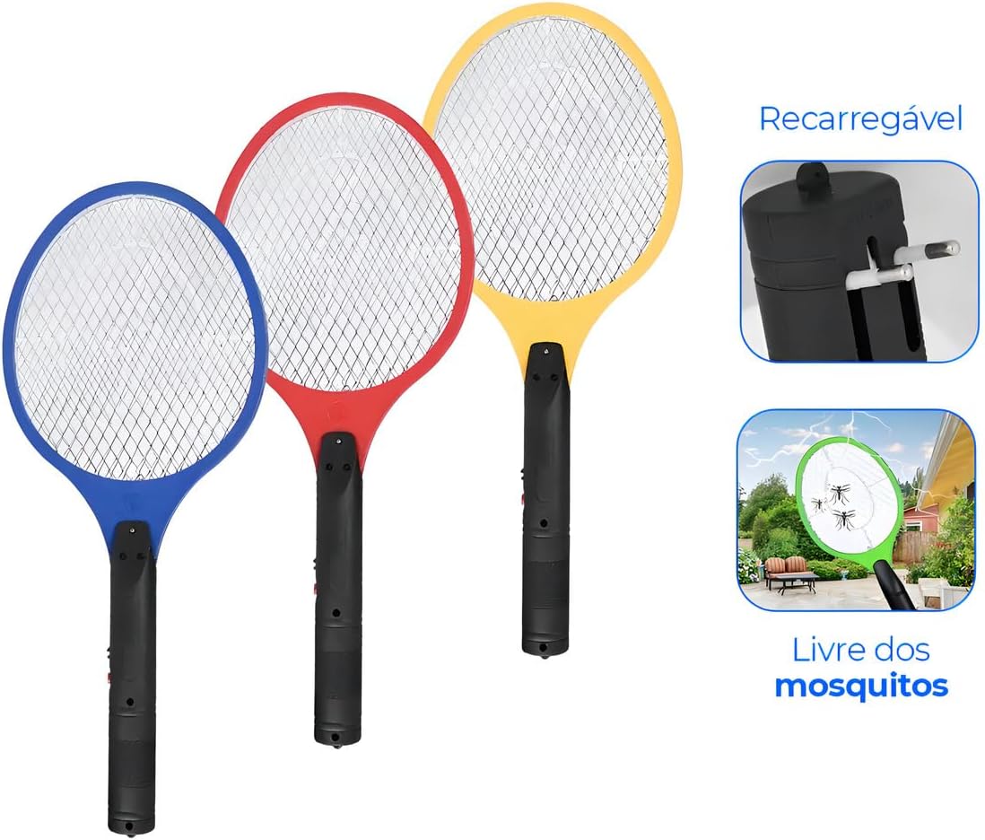 Raquete Elétrica MATA mosquito Recarregável