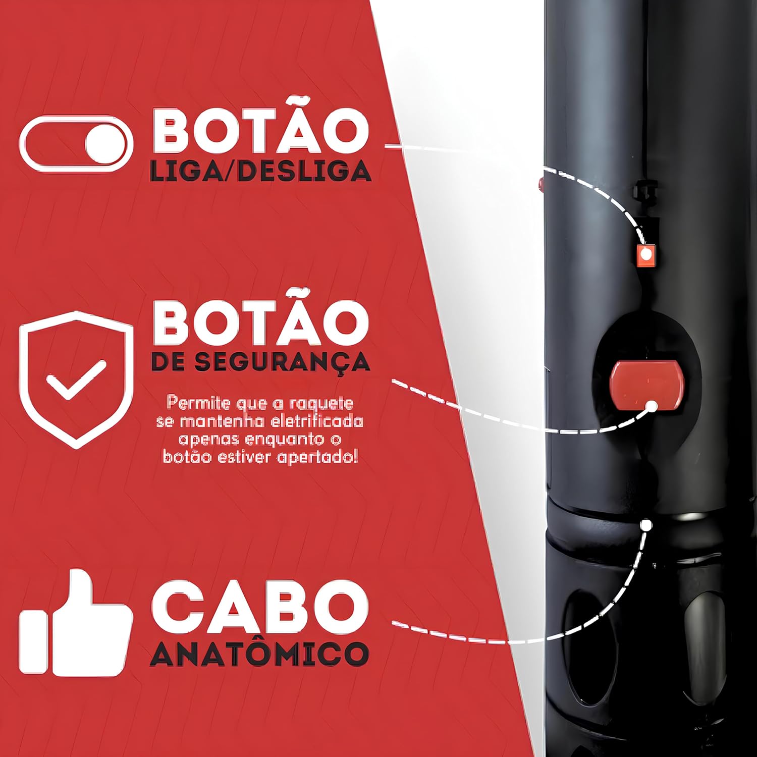 Raquete Elétrica MATA mosquito Recarregável